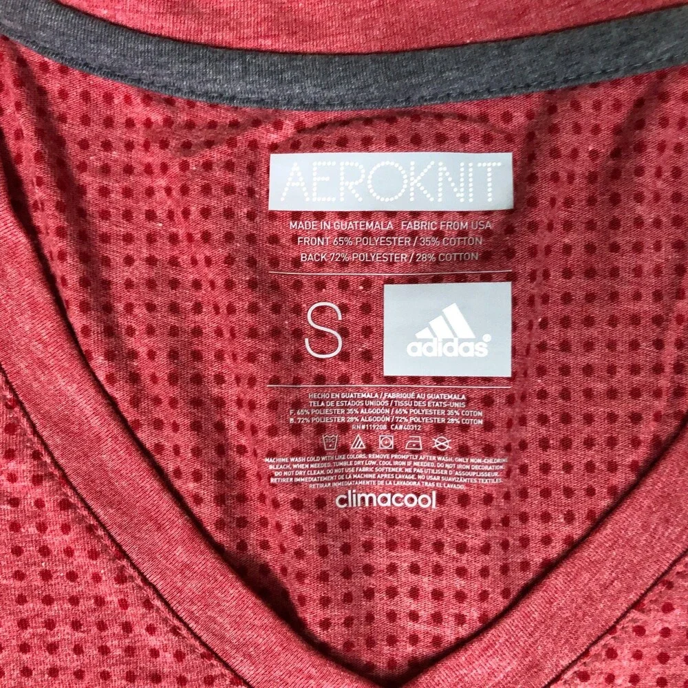 Louisville Cardinals Womens Shirt Small Adidas Red Tee Long Sleeve Top Golf NCAA